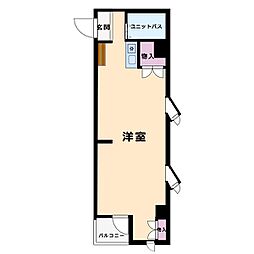 キャッスルマンション花咲 ワンルームの間取図画像