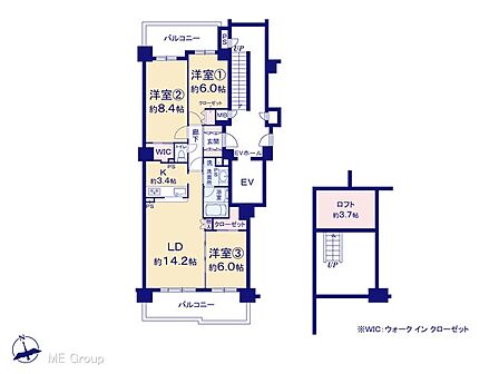 3LDK 間取り