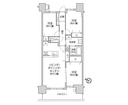 3LDK 間取り