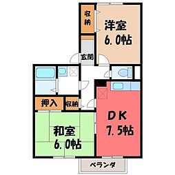サンセールA 2DKの間取図画像