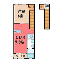 栃木県下野市柴（賃貸アパート1LDK・2階・43.20㎡） その2