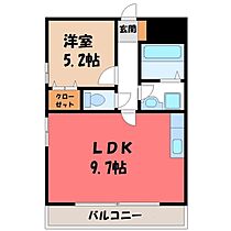 栃木県宇都宮市城南2丁目（賃貸マンション1LDK・3階・33.00㎡） その2