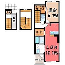 栃木県宇都宮市上戸祭町（賃貸アパート1LDK・3階・59.21㎡） その2