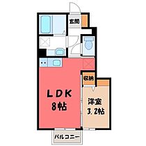 栃木県宇都宮市東岡本町（賃貸アパート1LDK・1階・29.21㎡） その2