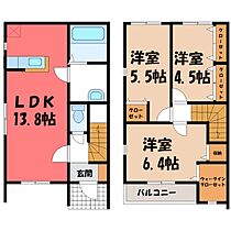 栃木県下野市仁良川（賃貸テラスハウス3LDK・1階・74.10㎡） その2