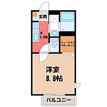 栃木県宇都宮市雀の宮4丁目（賃貸アパート1K・1階・28.62㎡） その2