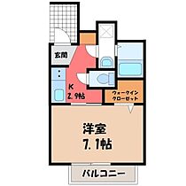 栃木県宇都宮市竹林町（賃貸アパート1K・1階・25.80㎡） その2