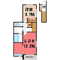 栃木県宇都宮市花房2丁目（賃貸アパート1LDK・2階・44.11㎡） その2