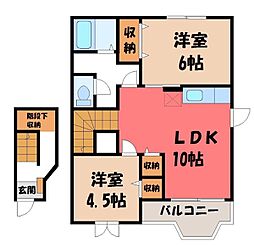 アンシャンテ1 2LDKの間取図画像