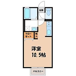 イノセントワールド壱番館 ワンルームの間取図画像