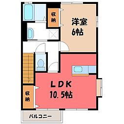 クルヴァ 1LDKの間取図画像