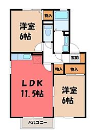 ラスリーズ 2LDKの間取図画像