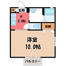 メゾン今泉 1Kの間取図画像