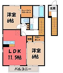 パレットC 2LDKの間取図画像