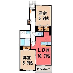 アスカE 2LDKの間取図画像
