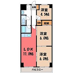 ソーラハイツあづさ 3LDKの間取図画像