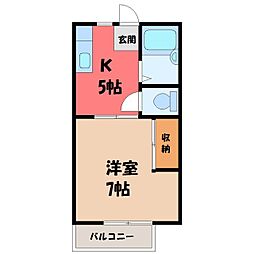 福正ハイツF 1Kの間取図画像