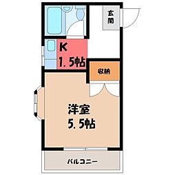 メゾン御幸 1Kの間取図画像