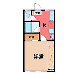 ハイム大井 1Kの間取図画像