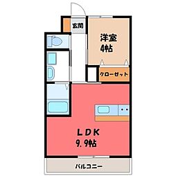 ヴェル・エール 1LDKの間取図画像