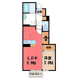 東武宇都宮線 東武宇都宮駅 バス15分 鶴田橋下車 徒歩4分 1階/-