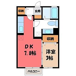 メゾン・プラン・ソレイユ 1DKの間取図画像