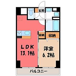ベラルーチェA 1LDKの間取図画像