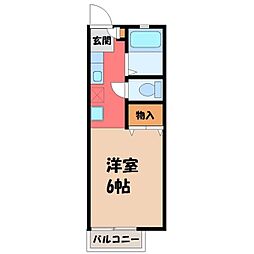 コーポアローランド 1Kの間取図画像