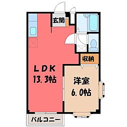 ハイツランビニオン 1LDKの間取図画像