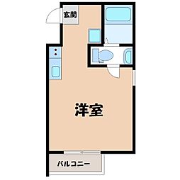 コスモス翔東今泉 ワンルームの間取図画像
