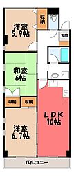 ケルムスコットコート 3LDKの間取図画像