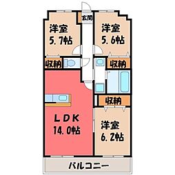 ヴィラージュエクセラン 3LDKの間取図画像