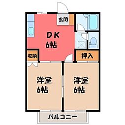 サマックスレガード 2DKの間取図画像
