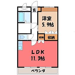 デパーチャーfor・N 1LDKの間取図画像