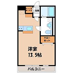 BizSTAYUTSUNOMIYA ワンルームの間取図画像