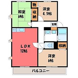 優泰佳ガーデンコートG棟 3LDKの間取図画像