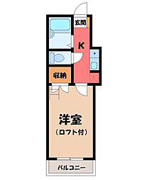 東武宇都宮レジデンス 1Kの間取図画像