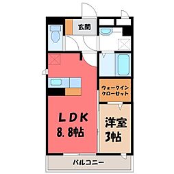 エーレハイム 1LDKの間取図画像