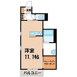 ラクールアムール ワンルームの間取図画像