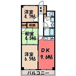 マンション桜 3DKの間取図画像