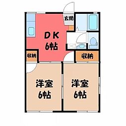 プレアデスA 2DKの間取図画像