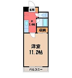 フローラ大塚弐番館 1Kの間取図画像