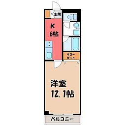 LOTUSMARSH元今泉 1Kの間取図画像