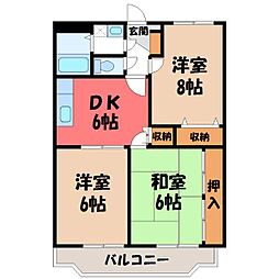 サンライズマンション 3DKの間取図画像