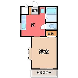 レジデンス・こえど 1DKの間取図画像