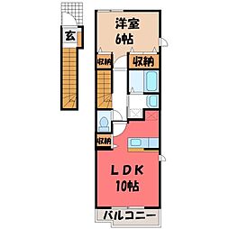 ラフィーネC 1LDKの間取図画像