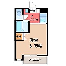 栃木県宇都宮市御幸ケ原町（賃貸アパート1K・2階・24.30㎡） その2