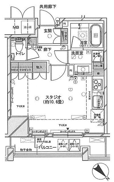 レフィール築地レジデンス ｜東京都中央区築地2丁目(賃貸マンション1R・6階・31.71㎡)の写真 その2