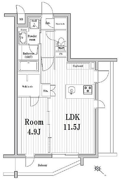 市谷鷹匠町レジデンス ｜東京都新宿区市谷鷹匠町(賃貸マンション1LDK・4階・40.00㎡)の写真 その2