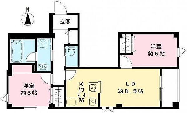 北品川テラス ｜東京都品川区北品川3丁目(賃貸マンション2LDK・2階・50.69㎡)の写真 その2